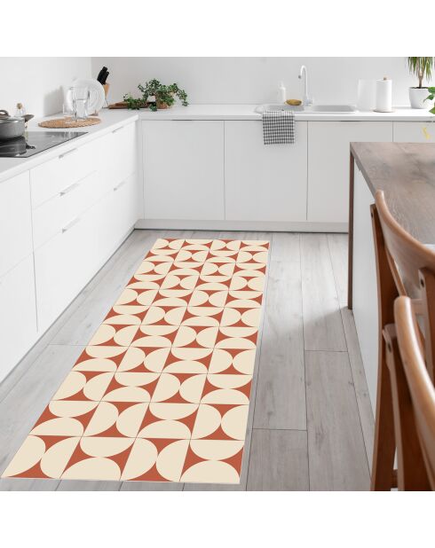 Tappeto retrò in vinile marrone terracotta - 100x133 cm