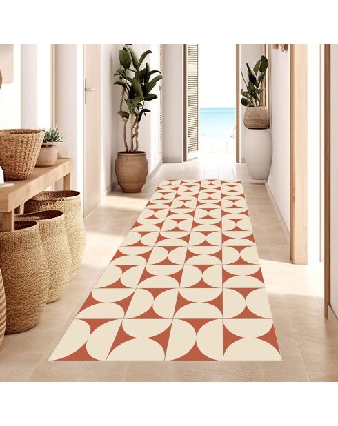 Tapis en vinyle Retro terracota brun - 66x150 cm