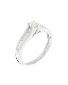 Elegante solitaire ring diamanten 0,48 kt witgoud