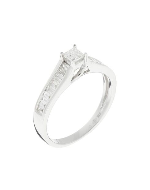 Elegante solitaire ring diamanten 0,48 kt witgoud