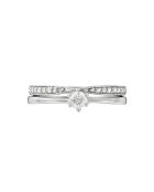 Bague Duo Diamants 0.33 ct or blanc