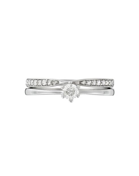 Bague Duo Diamants 0.33 ct or blanc