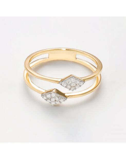 Bague Tehanie Diamants 0.09 ct or jaune
