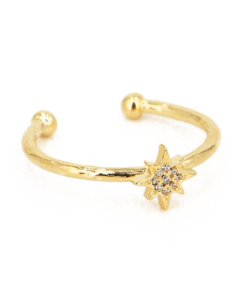 Bague Lily Or Etoile du Nord en laiton doré