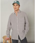 Chemise slim 100% Lin Storm Pat vert sage