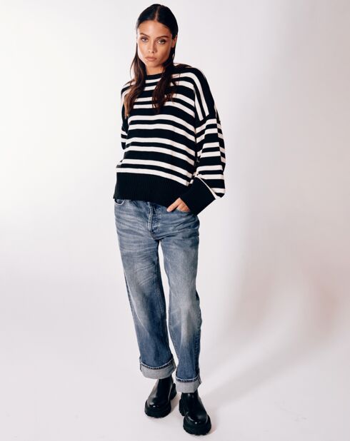 Avre zwart/witte oversized trui