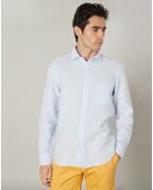 Chemise regular 100% Lin Paul bleu ciel