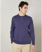 T-Shirt Henley bleu