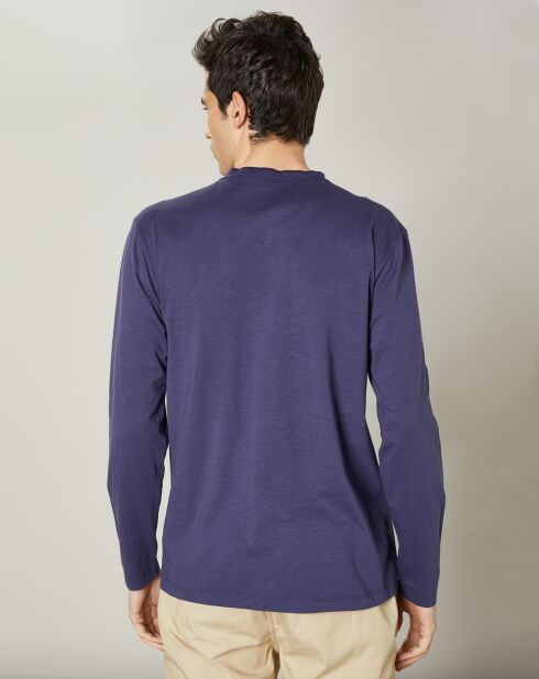 T-Shirt Henley bleu