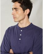 T-Shirt Henley bleu