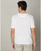 T-shirt bianca con tasca trapuntata