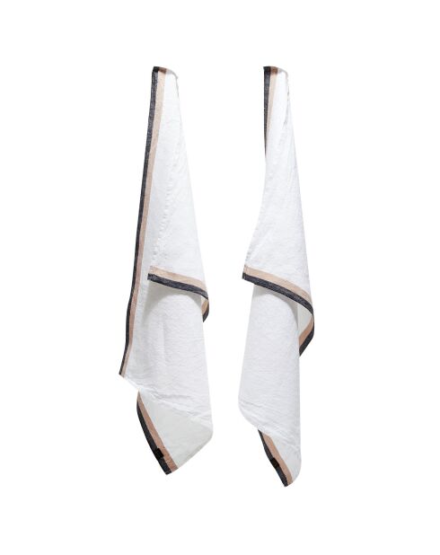 2 Torchons 100% Lin Sisco cimarron - 48x70 cm