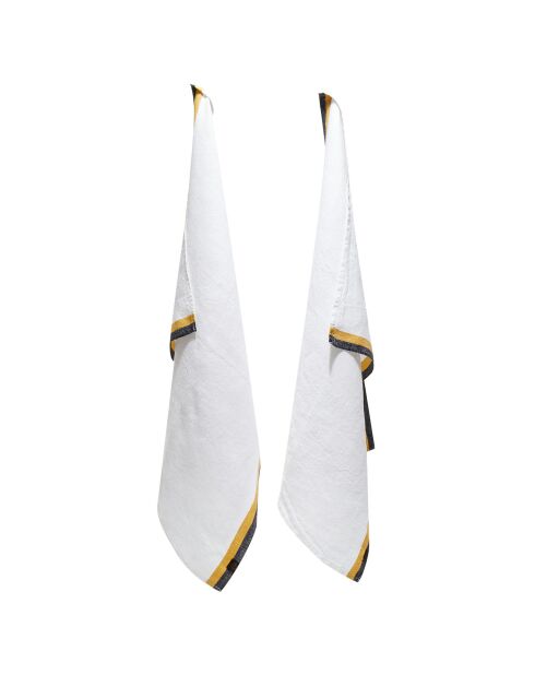 2 strofinacci da tè Sisco Safran 100% lino - 48x70 cm
