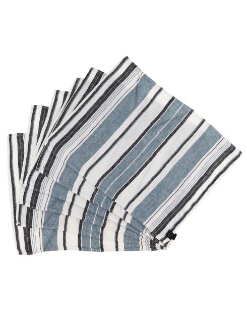 6 Sets de table 100% Lin Ajaccio aqua - 35x45 cm