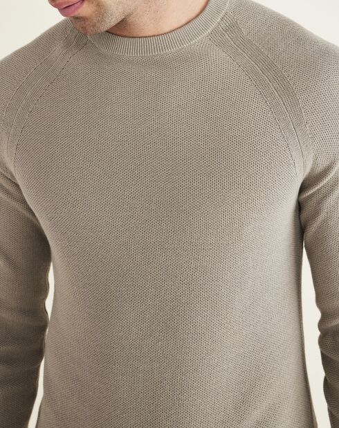 Pull Crewneck kaki clair