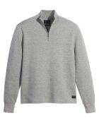 Pull 1/4 zip gris chiné