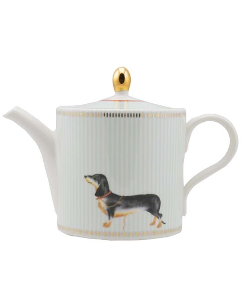 Théière en Porcelaine Teckel Doggie Animal Magic blanche - 0.8L