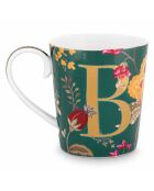 Mug en Porcelaine Alphabet Floral Fantasy B vert - 350ml