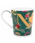 Mug en Porcelaine Alphabet Floral Fantasy N vert - 350ml