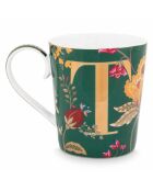 Mug en Porcelaine Alphabet Floral Fantasy T vert - 350ml