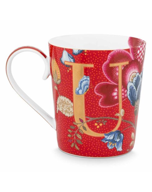 Mug en Porcelaine Alphabet Blushing Birds U rouge - 350ml
