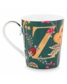 Mug en Porcelaine Alphabet Floral Fantasy Z vert - 350ml