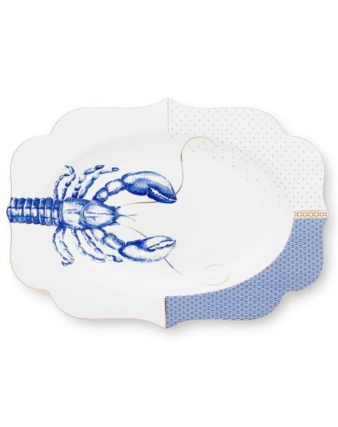 Plat oval en Porcelaine Royal Yerseke blanc - 3.6x39.8x28.5 cm
