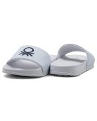 Mules Charles blanc/bleu marine