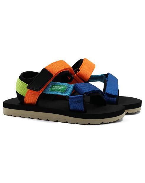 Paul schwarz/orange/blau/grün/rote Sandalen