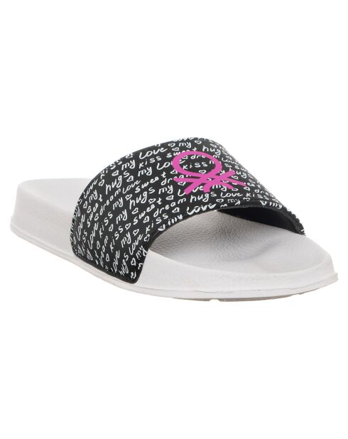 Louise weiße/schwarze Pantoletten