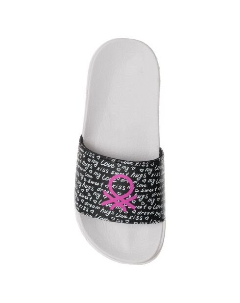 Louise weiße/schwarze Pantoletten