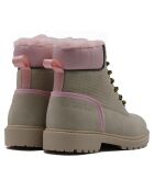 Boots en Cuir Mahaut kaki/rose