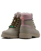 Boots en Cuir Mahaut kaki/rose