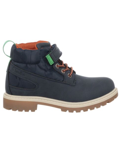 Boots en Cuir Nicolas bleu marine