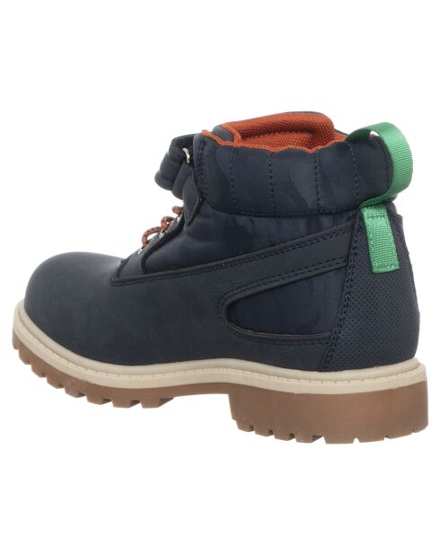 Boots en Cuir Nicolas bleu marine