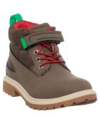 Boots en Cuir Nicolas vert/marron