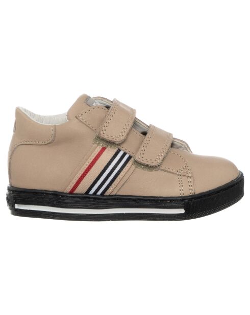 Beige Leryn sneakers van leer