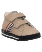 Beige Leryn sneakers van leer