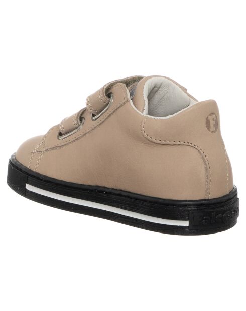 Beige Leryn sneakers van leer