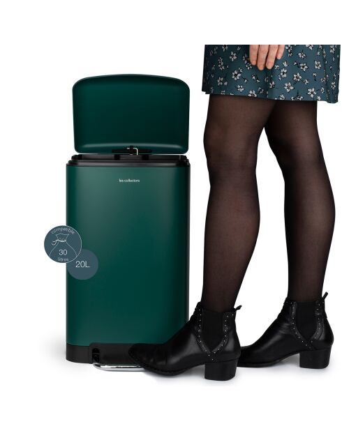 Poubelle à pédale verte - 20L