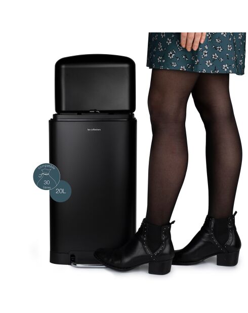 Poubelle à pédale noire - 20L