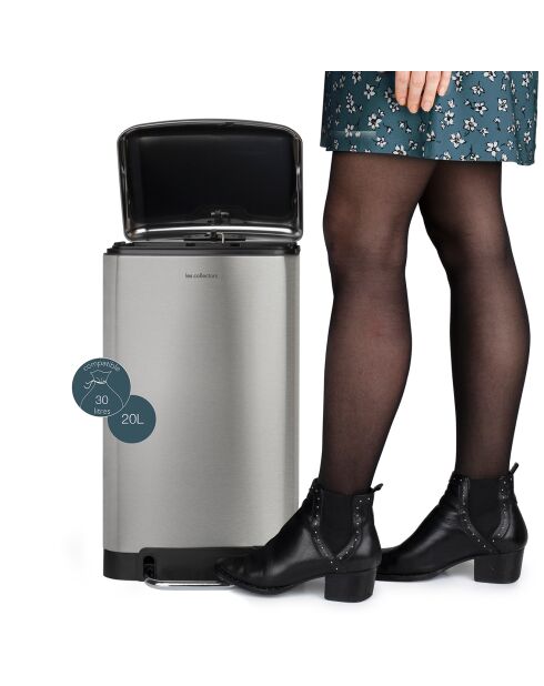 Poubelle à pédale grise - 20L