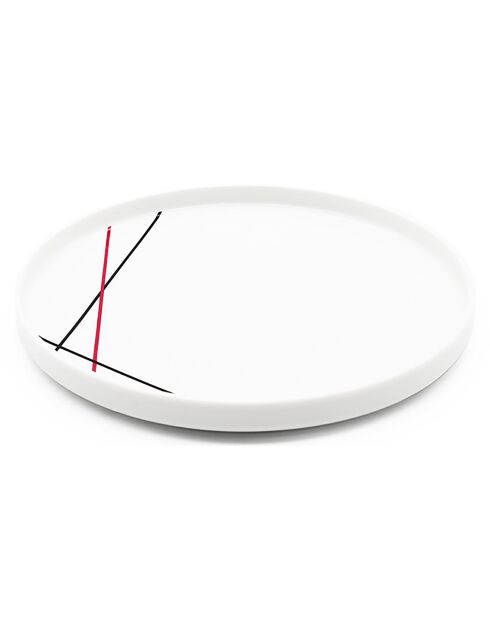 6 Assiettes plates en Porcelaine Bistrot blanches -  D.27.5 cm