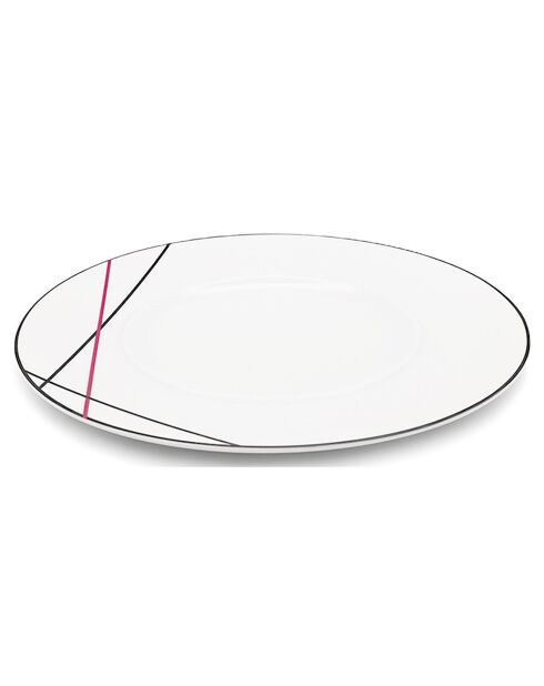 6 Assiettes plates en Porcelaine Bistrot chef blanches -  D.29 cm