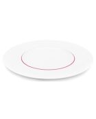 6 Assiettes plates en Porcelaine Ligne blanches -  D.29 cm