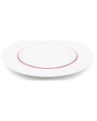6 Assiettes dessert en Porcelaine Ligne blanches -  D.22 cm