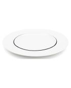 6 Assiettes dessert en Porcelaine Ligne blanches -  D.22 cm