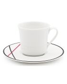 6 Tasses à café + soucoupes en Porcelaine Bistot blanches - 70ml