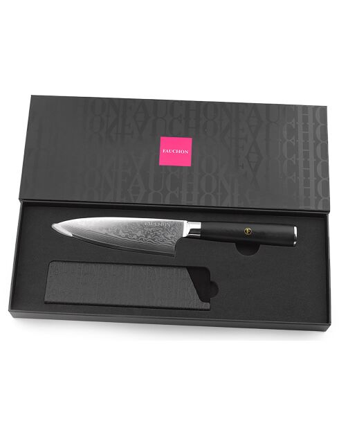 Couteau chef Damas noir -  27 cm