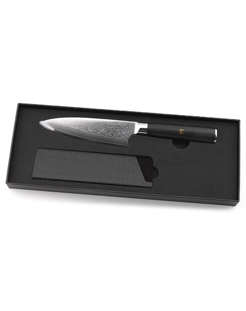 Couteau chef Damas noir -  27 cm